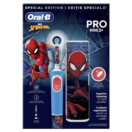 ΟΔΟΝΤΟΒΟΥΡΤΣΑ ΦΟΡΤΙΖΟΜΕΝΗ BRAUN ORAL-B VITALITY PRO (80720378) KIDS SPIDERMAN 6X1